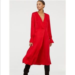 H&M Jacquard Weave Red Dress